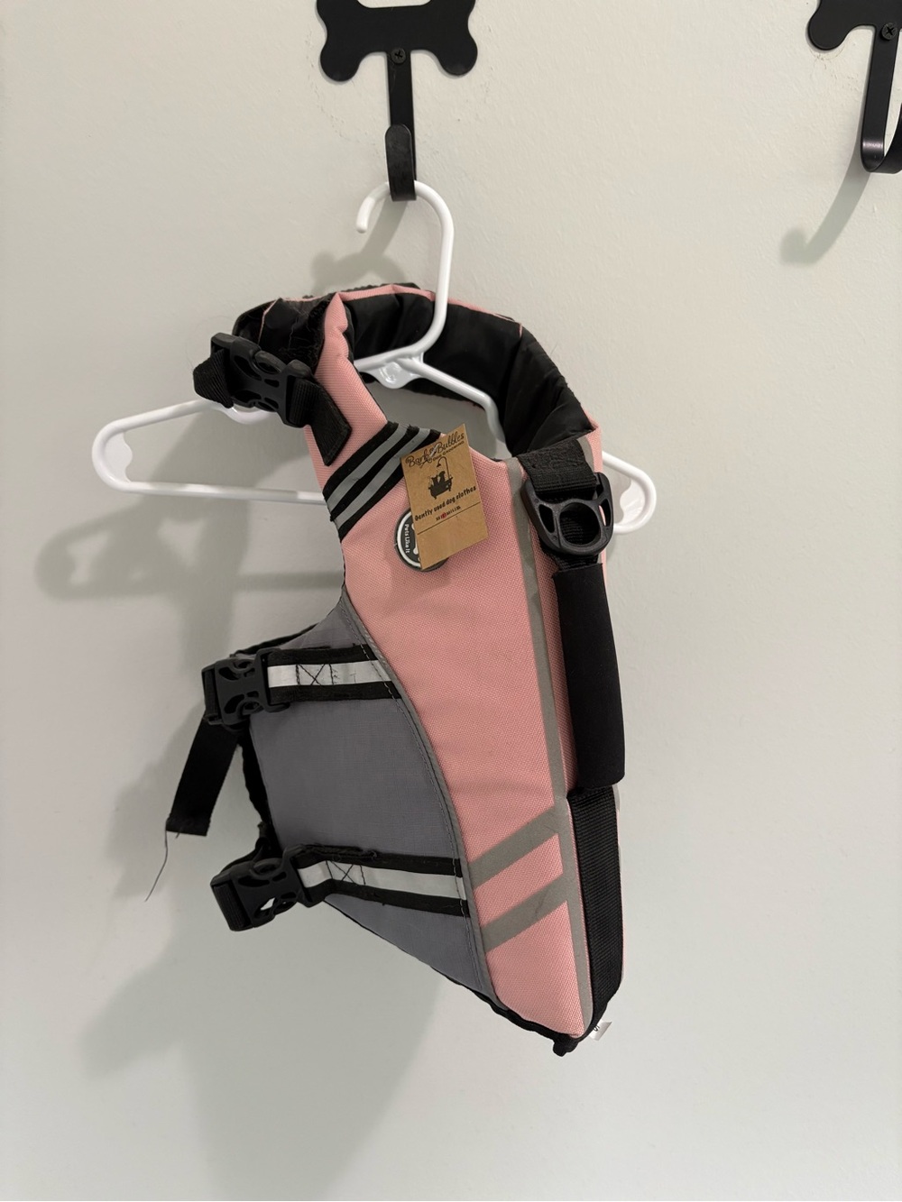 Pink & Gray Dog Life Jacket - Durable Pet Safety Vest